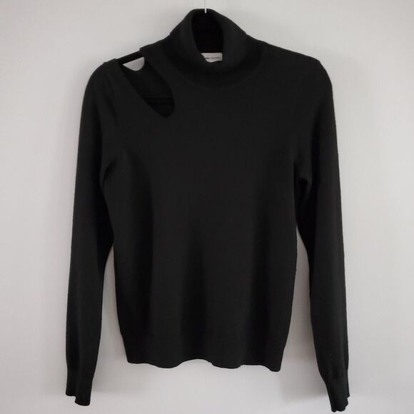 Lovers + Friends Black Kade Cutout Shoulder Mock Neck Sweater Size L - Picture 3 of 6